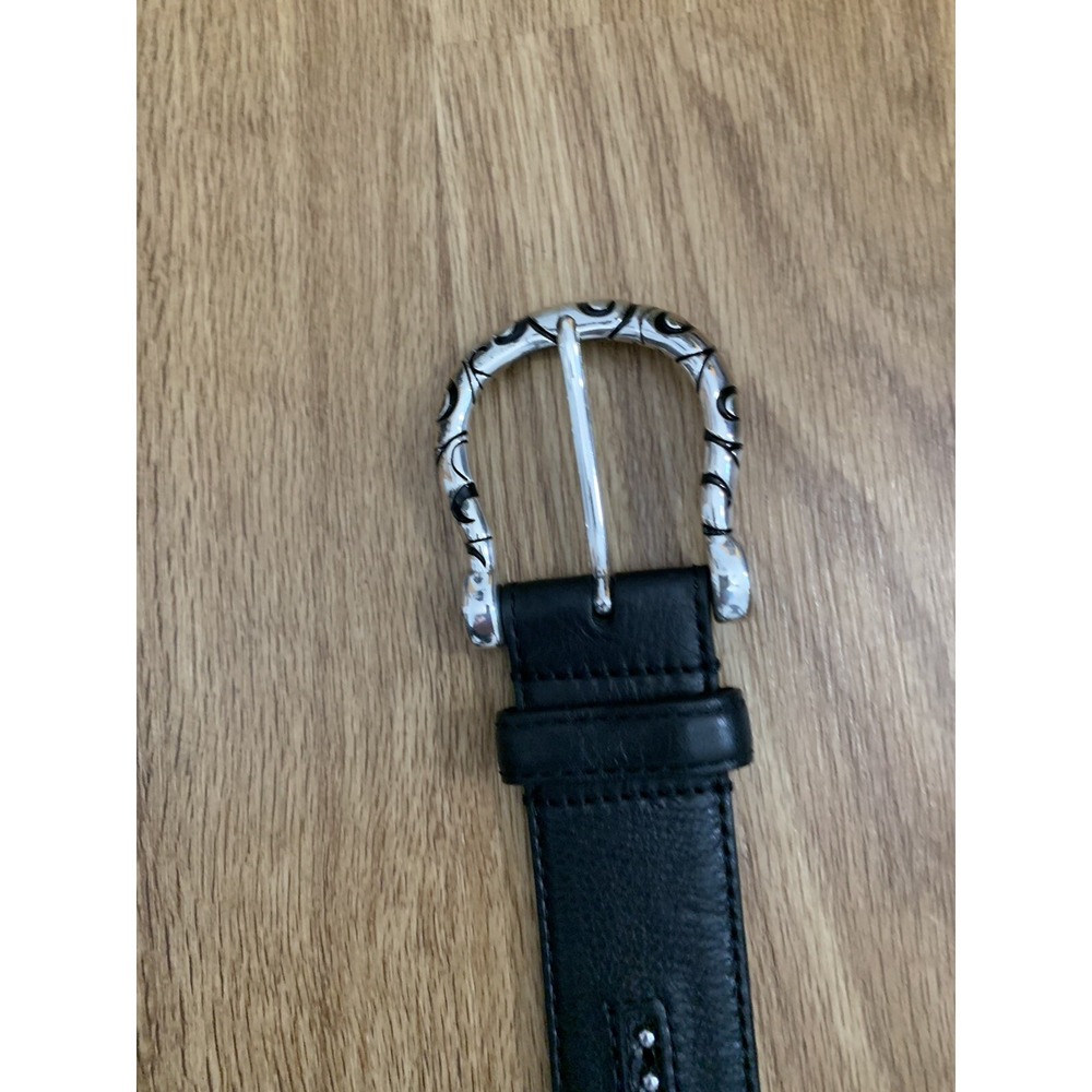 Brighton Black Women's Belt with Silver-colored Accents B81493. Szโ 32 (S/M)